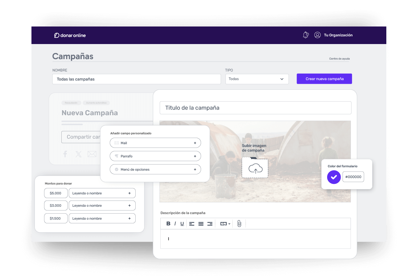 Formularios de donación rápidos y efectivos